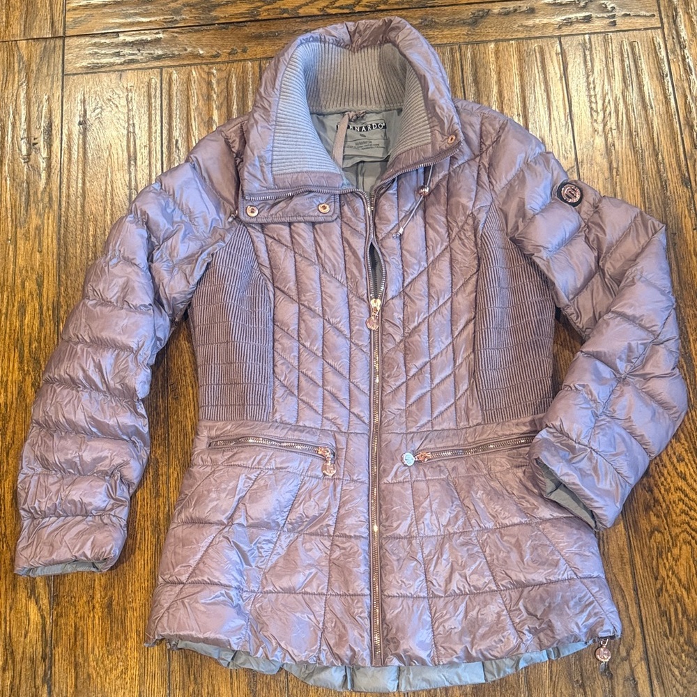 BERNARDO Rose Gold Puffer Jacket Coat Medium Like New